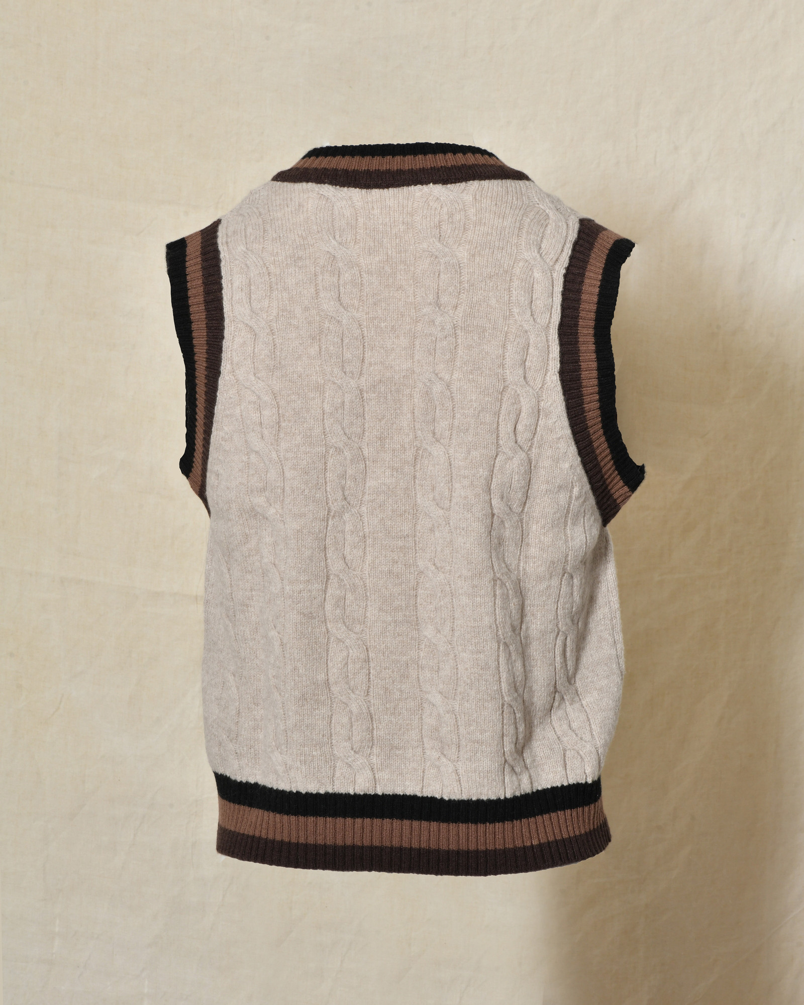 Pull en laine sans manche beige Diega