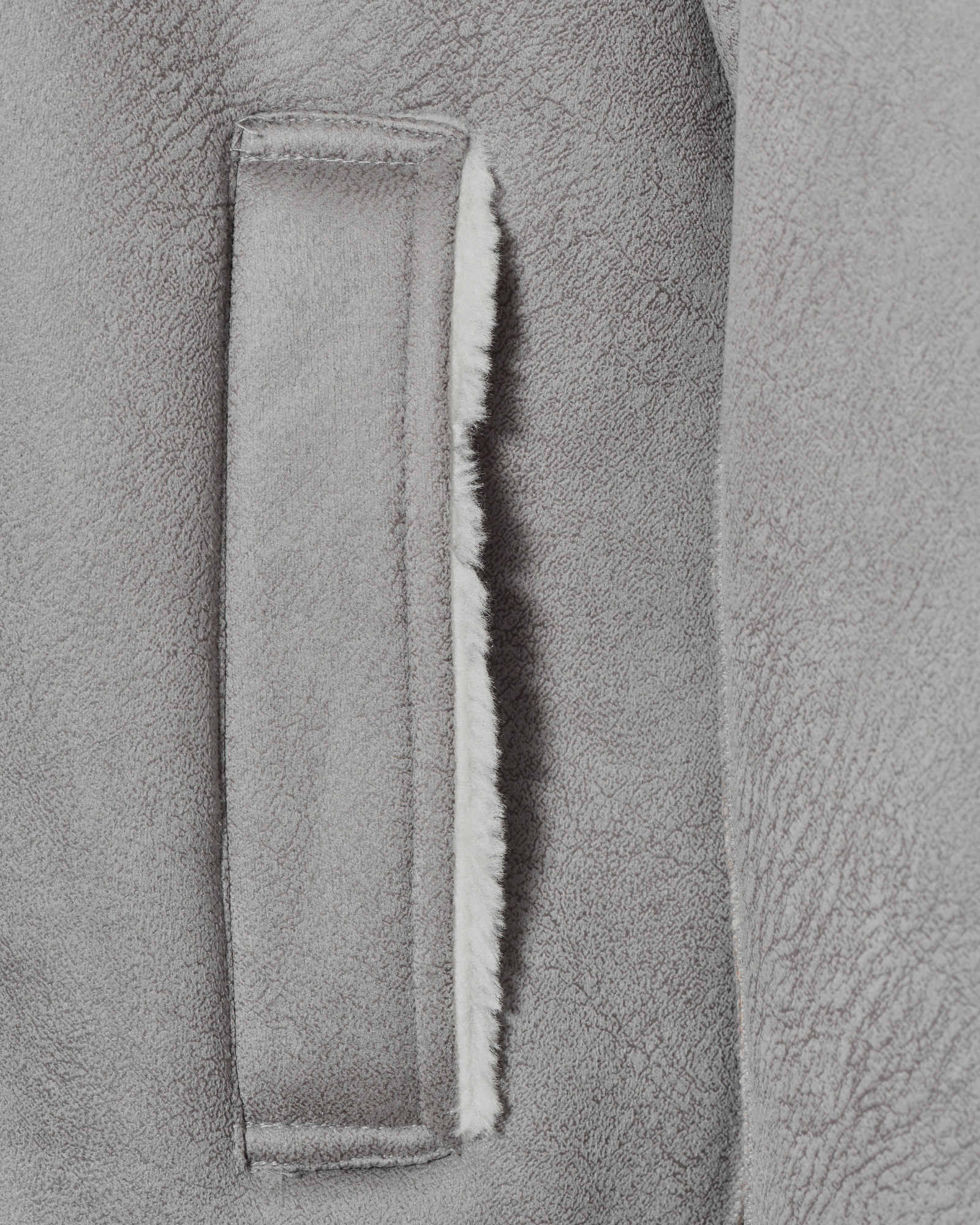 Blouson aviateur en suédine gris fourré Over-D