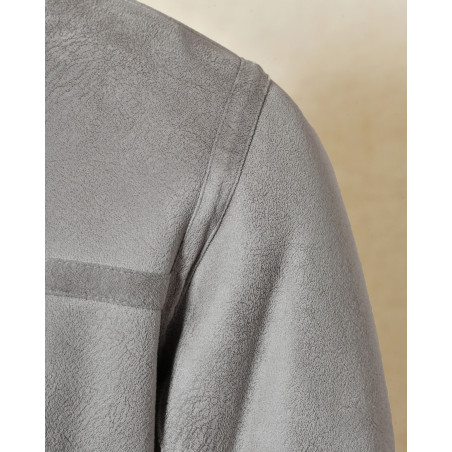 Blouson aviateur en suédine gris fourré Over-D