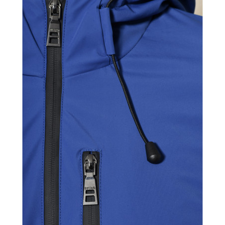 Veste technique bleue à capuche Over-D