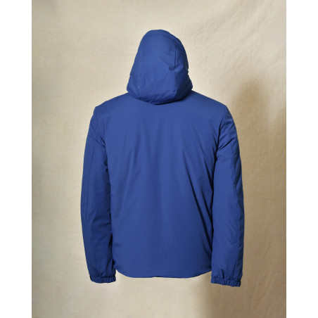 Veste technique bleue à capuche Over-D