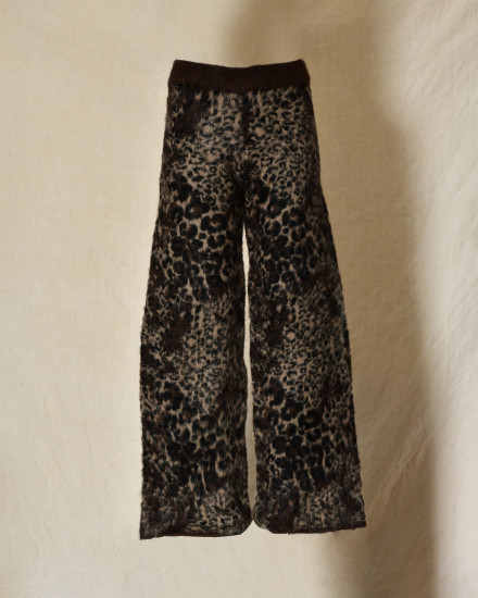 Pantalon en maille à motif léopard marron Front Street
