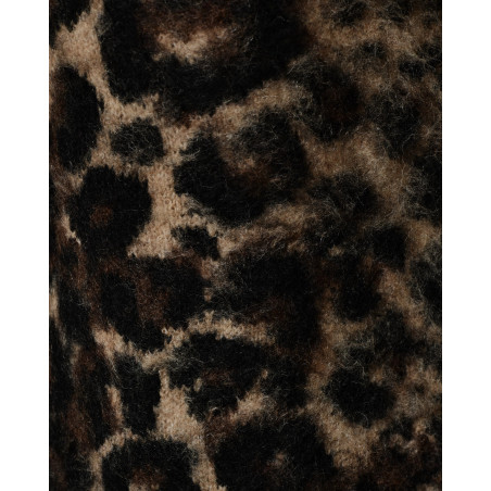 Pantalon en maille à motif léopard marron Front Street