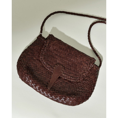 Sac en cuir tressé avec fermeture à rabat Dragon Diffusion