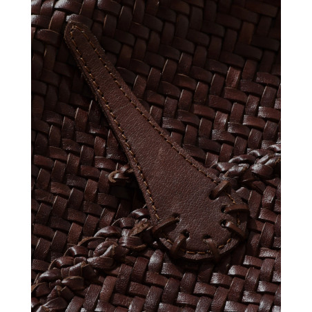 Sac en cuir tressé avec fermeture à rabat Dragon Diffusion
