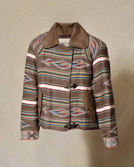 Blouson à motif ethnique multicolore et col contrastant Front Street