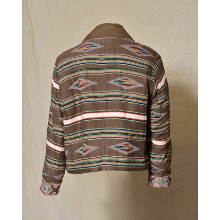 Blouson à motif ethnique multicolore et col contrastant Front Street
