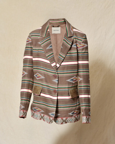 Veste blazer à motif ethnique multicolore Front Street