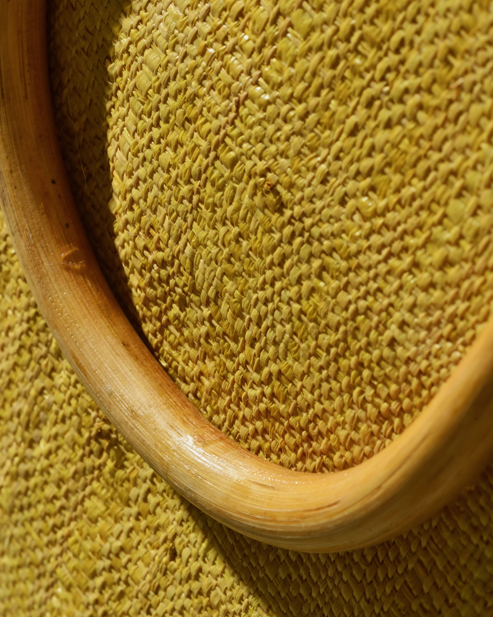 Sac à main en raphia jaune Caterina Bertini