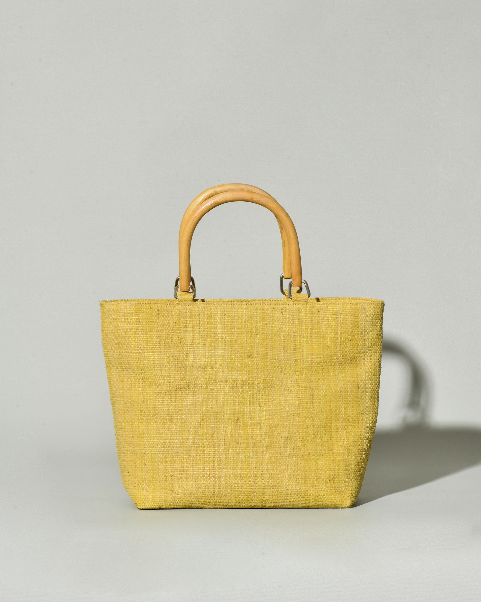 Sac à main en raphia jaune Caterina Bertini