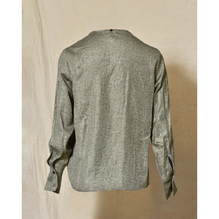 Blouse à fibres métalliques dorées Diega