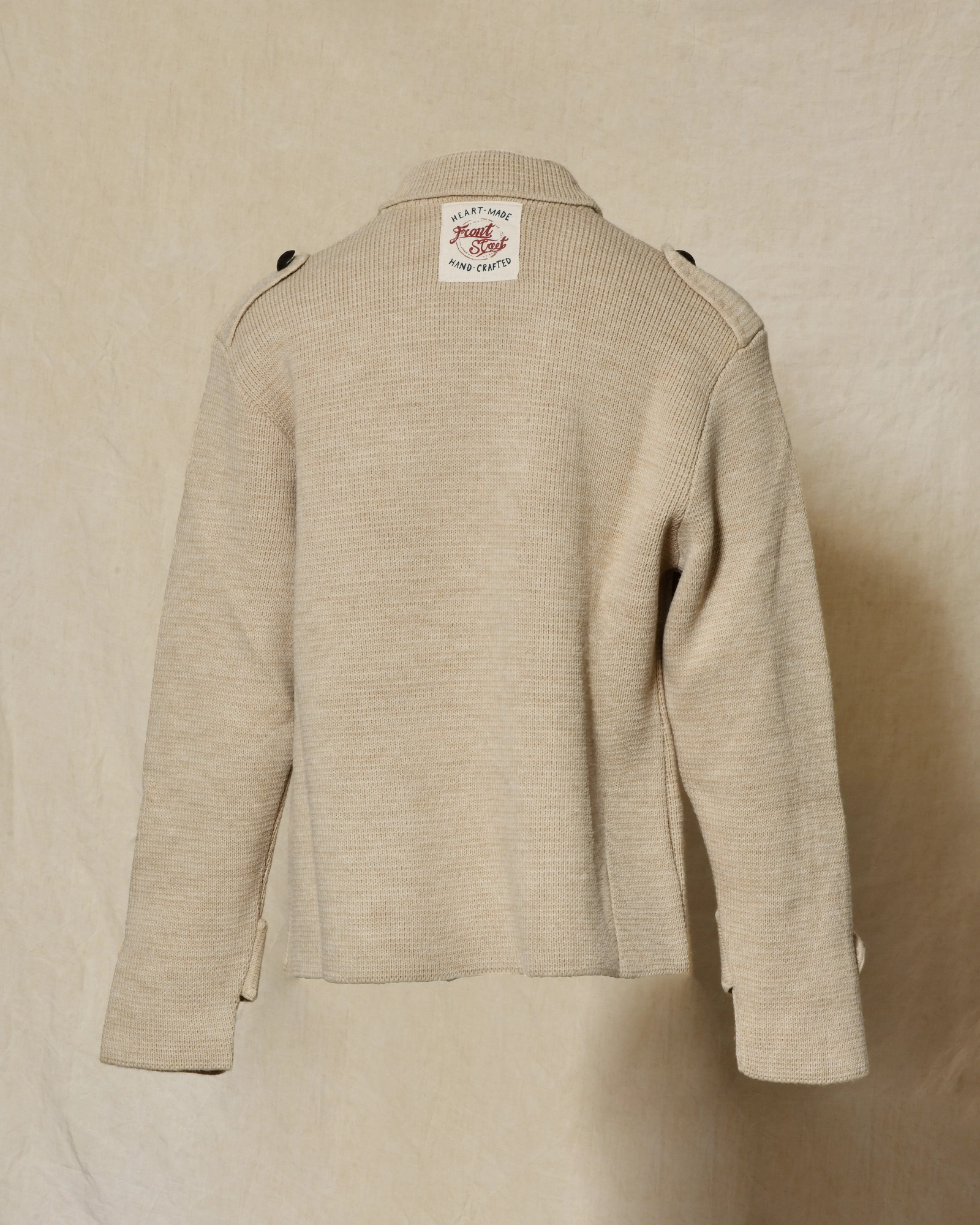 Veste en maille beige à double boutonnage Front Street