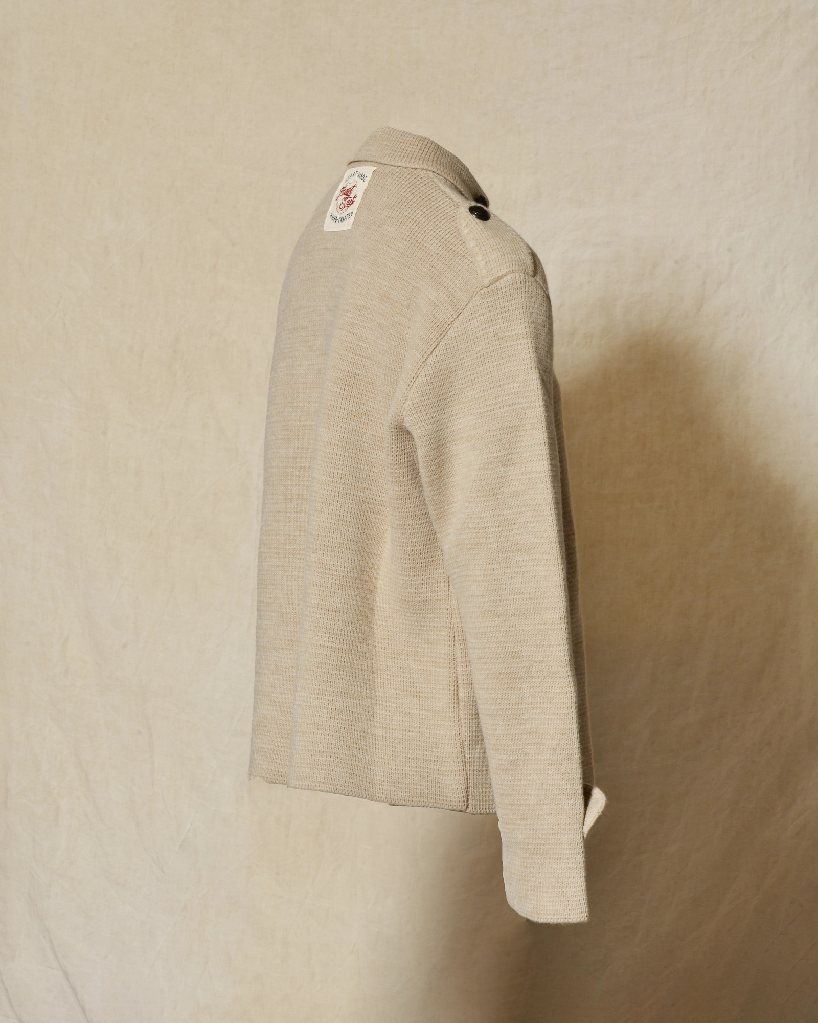 Veste en maille beige à double boutonnage Front Street
