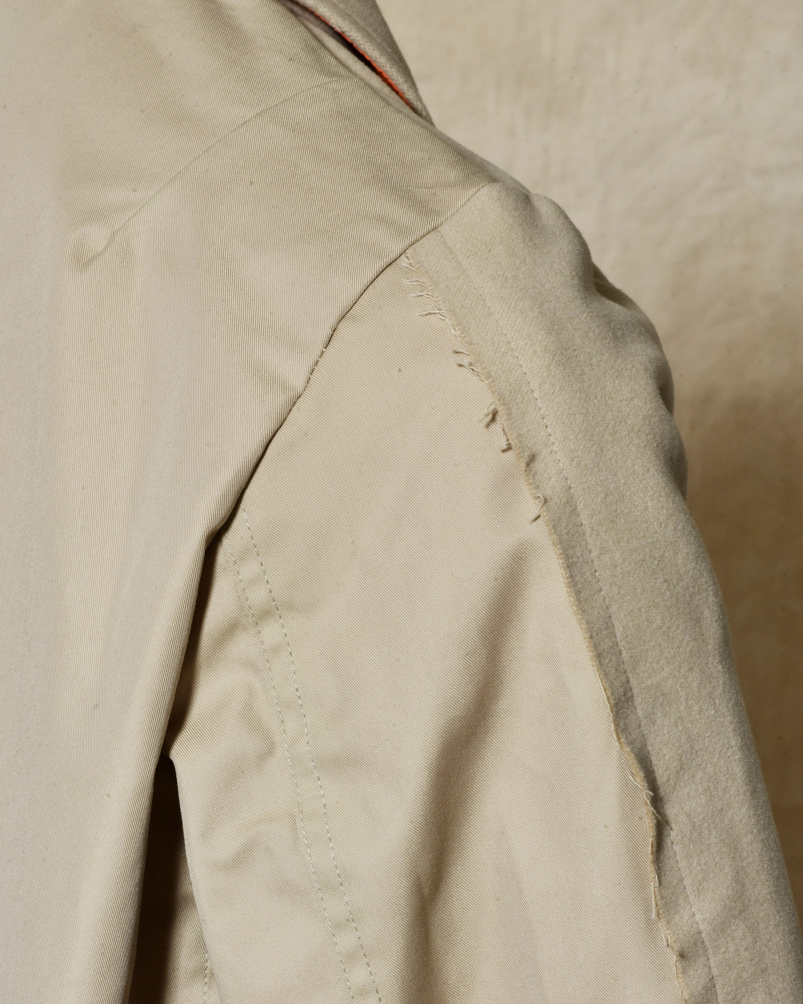 Veste blazer croisée bi-matière beige Front Street