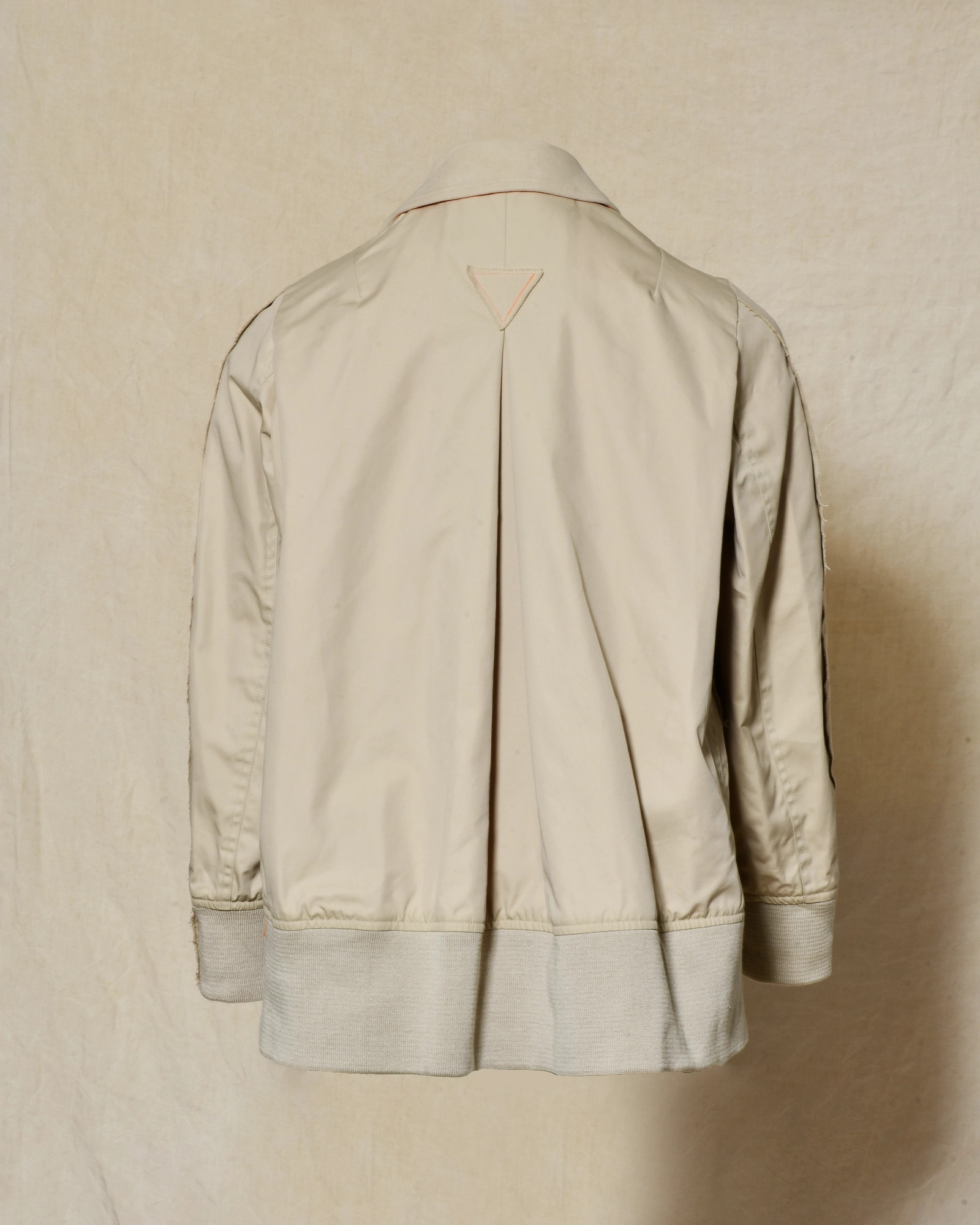 Veste blazer croisée bi-matière beige Front Street