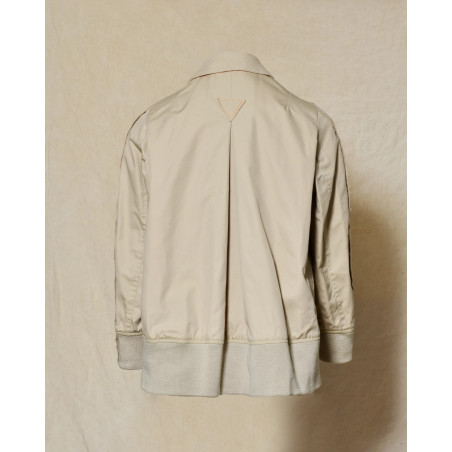 Veste blazer croisée bi-matière beige Front Street