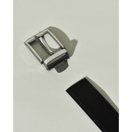 Ceinture en cuir texturé noir réglable Falorni