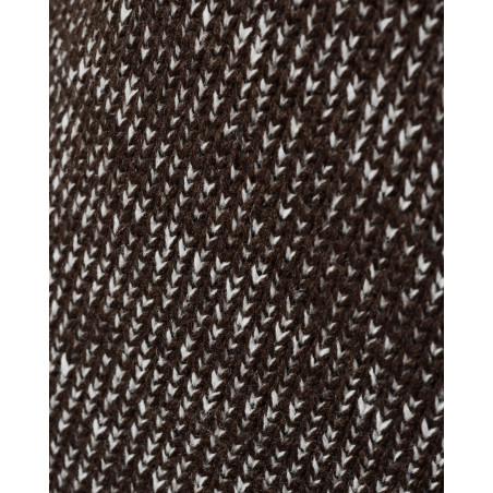 Pull en maille chinée marron Over-D