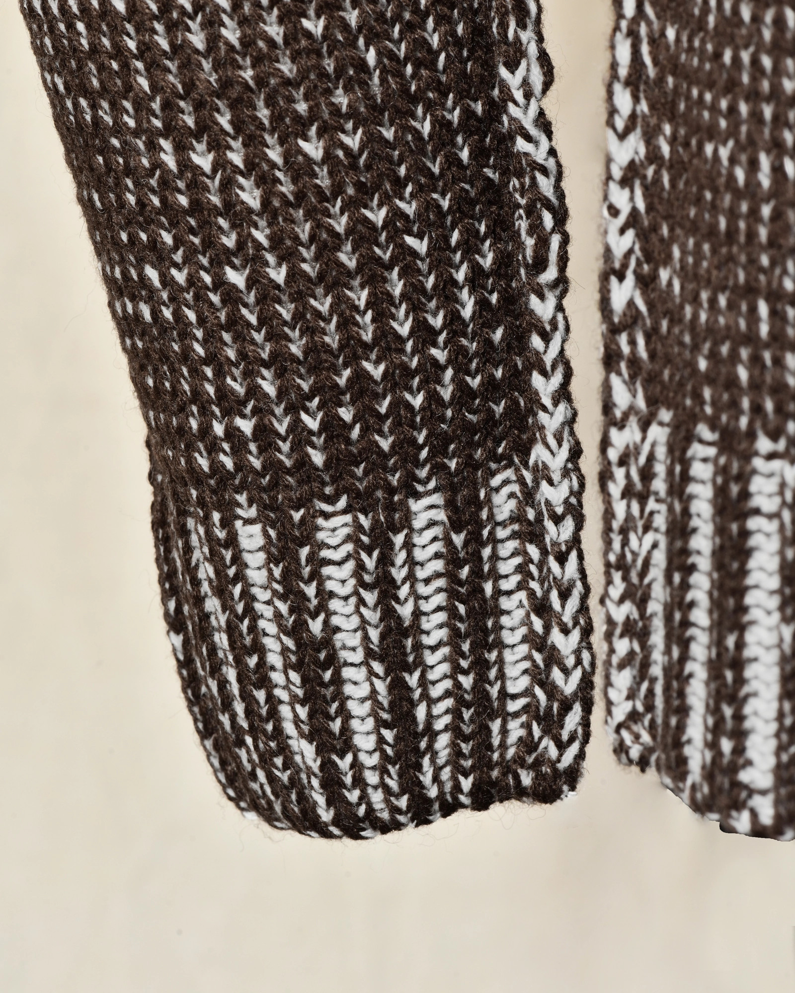 Pull en maille chinée marron Over-D
