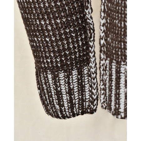 Pull en maille chinée marron Over-D