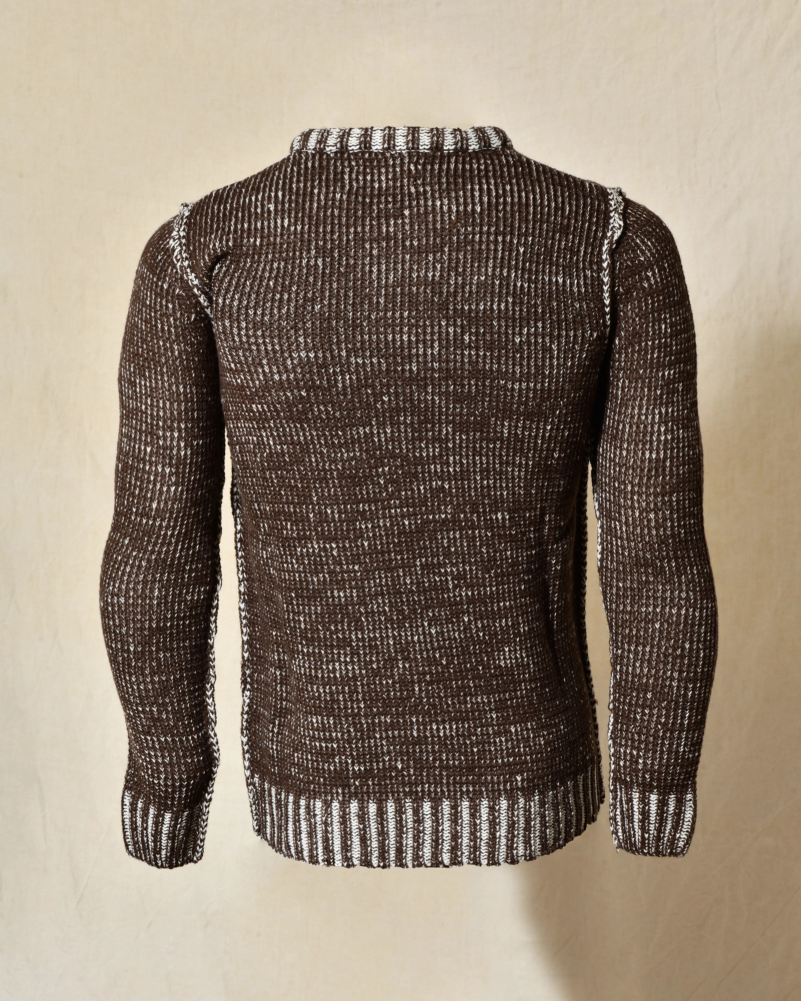 Pull en maille chinée marron Over-D