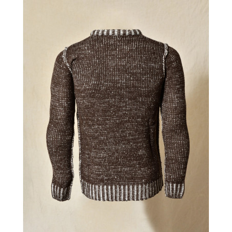 Pull en maille chinée marron Over-D