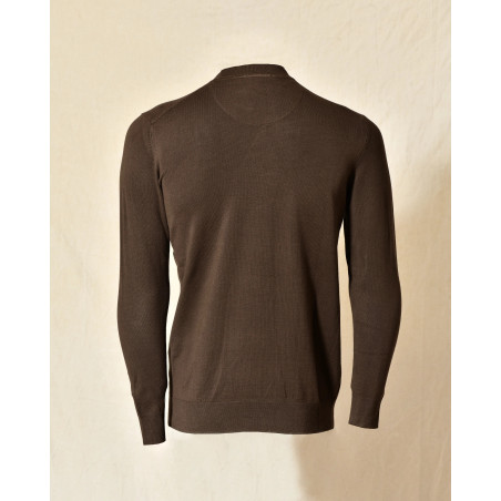 Pull en maille marron contrastant Over-D