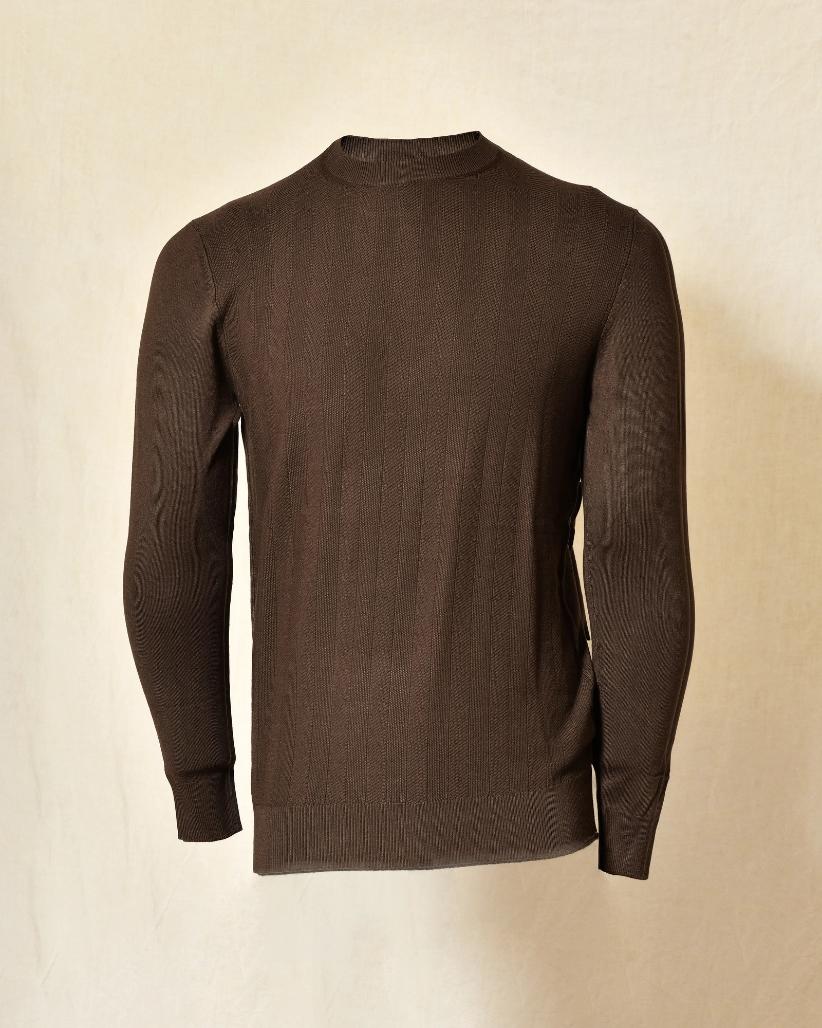 Pull en maille marron contrastant Over-D