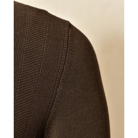 Pull en maille marron contrastant Over-D