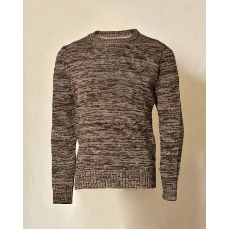 Pull en maille chinée marron Over-D