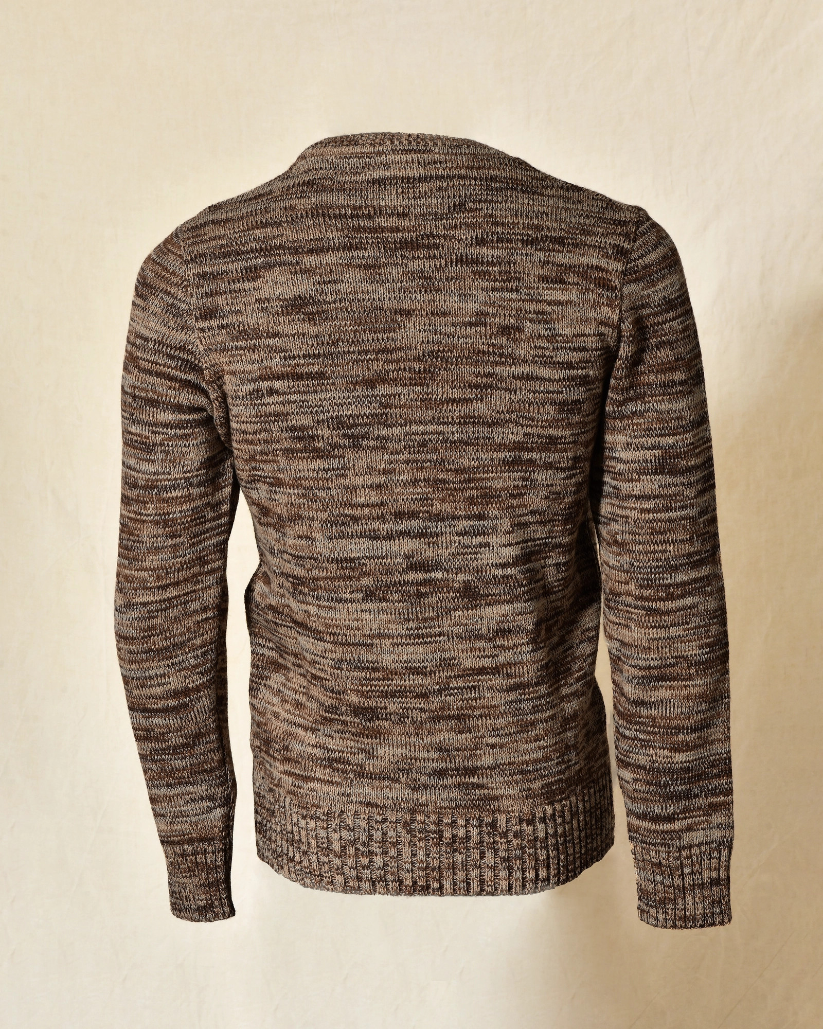 Pull en maille chinée marron Over-D