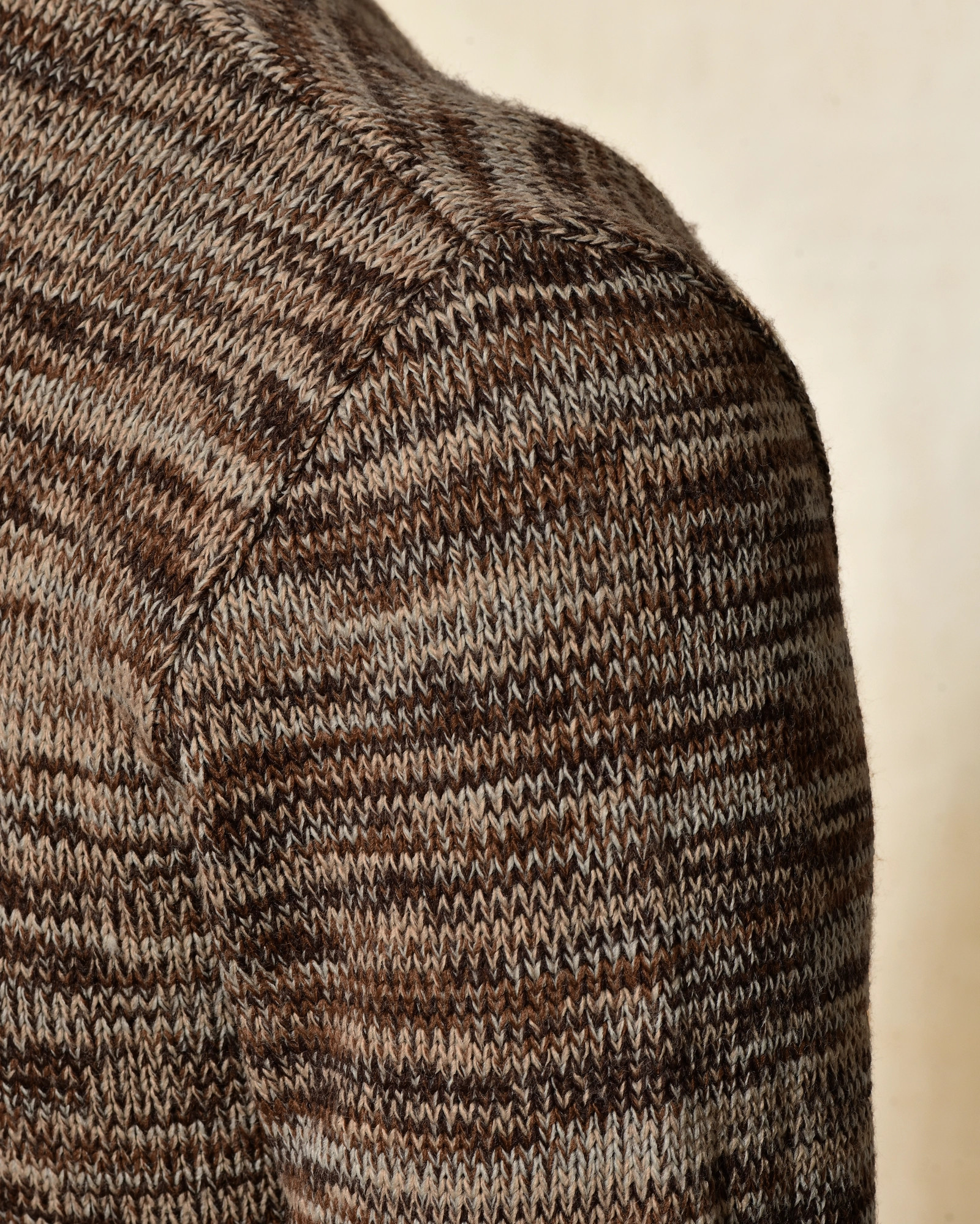 Pull en maille chinée marron Over-D