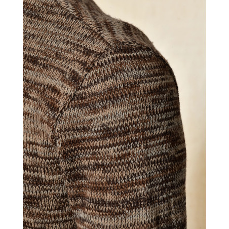 Pull en maille chinée marron Over-D
