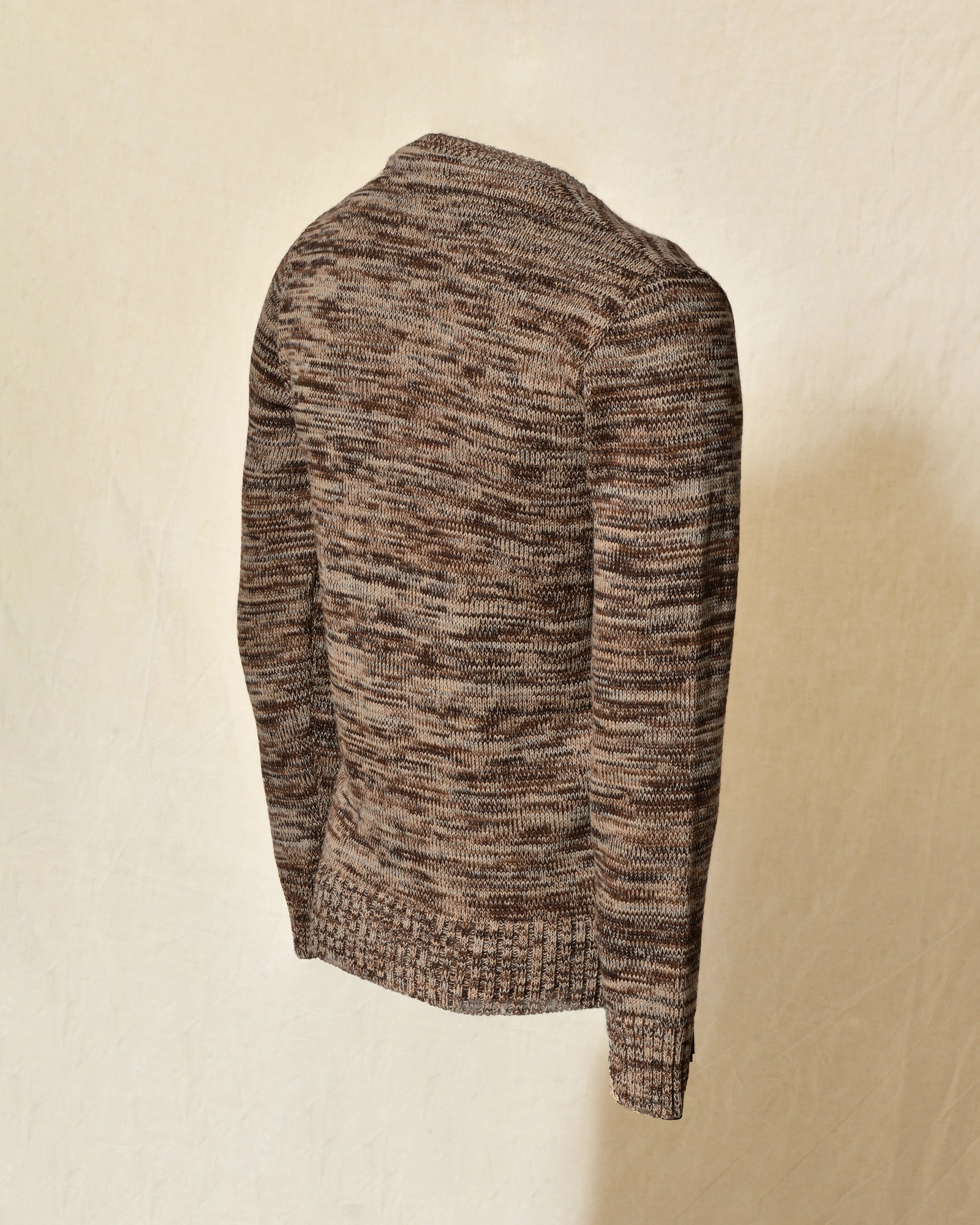 Pull en maille chinée marron Over-D