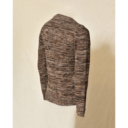 Pull en maille chinée marron Over-D