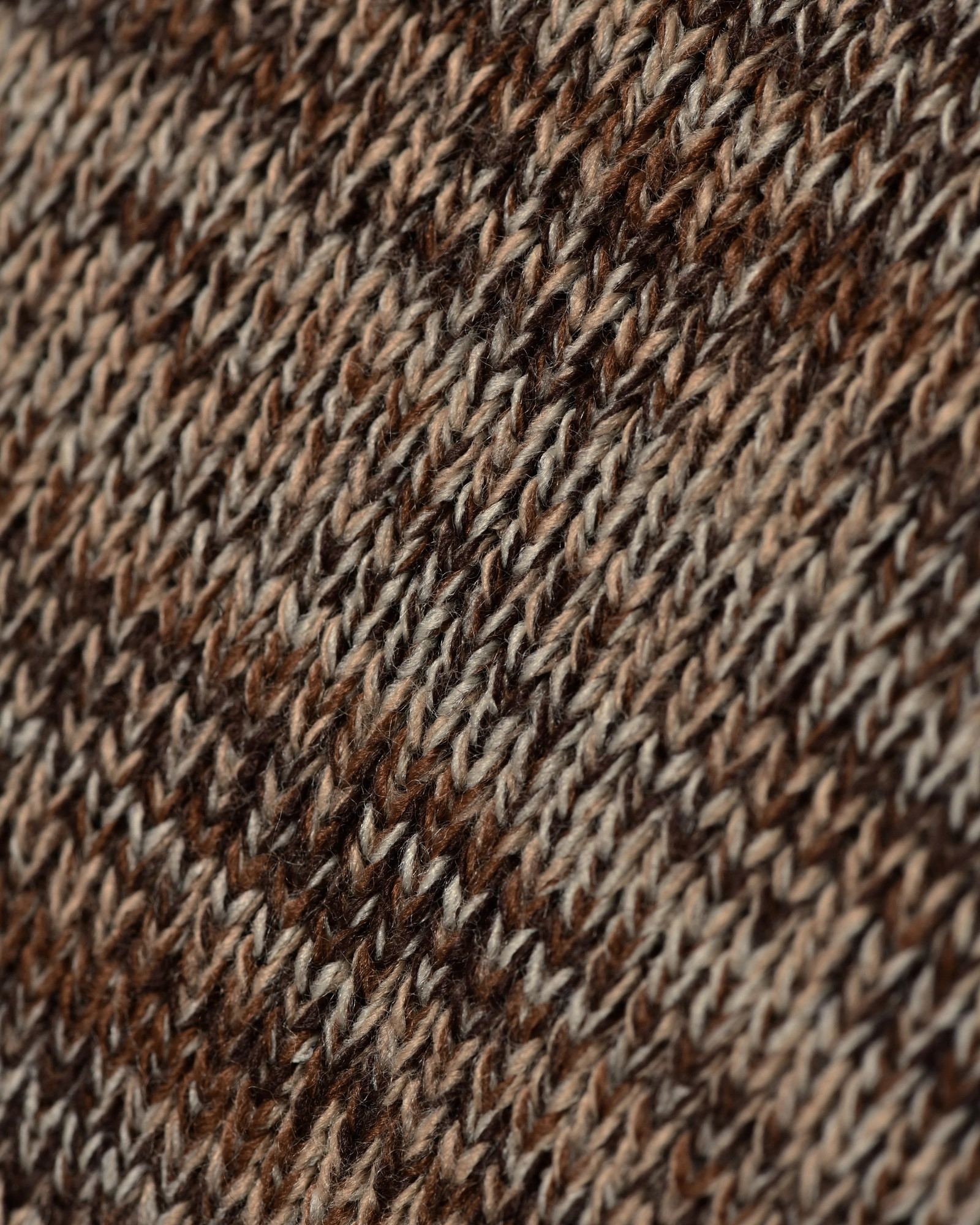 Pull en maille chinée marron Over-D