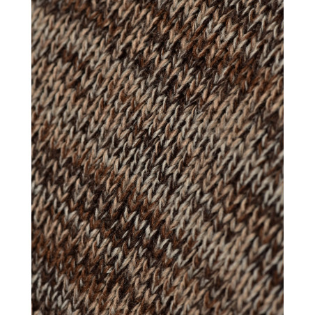 Pull en maille chinée marron Over-D