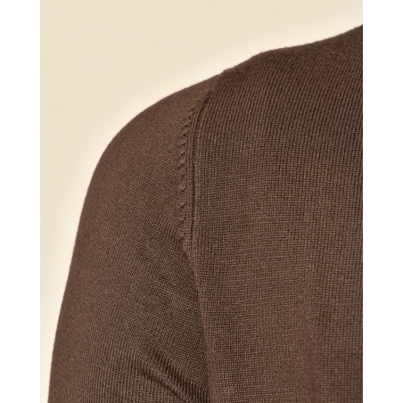 Pull en maille col roulé marron Over-D
