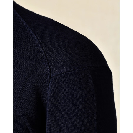 Pull en maille col roulé bleu marine Over-D