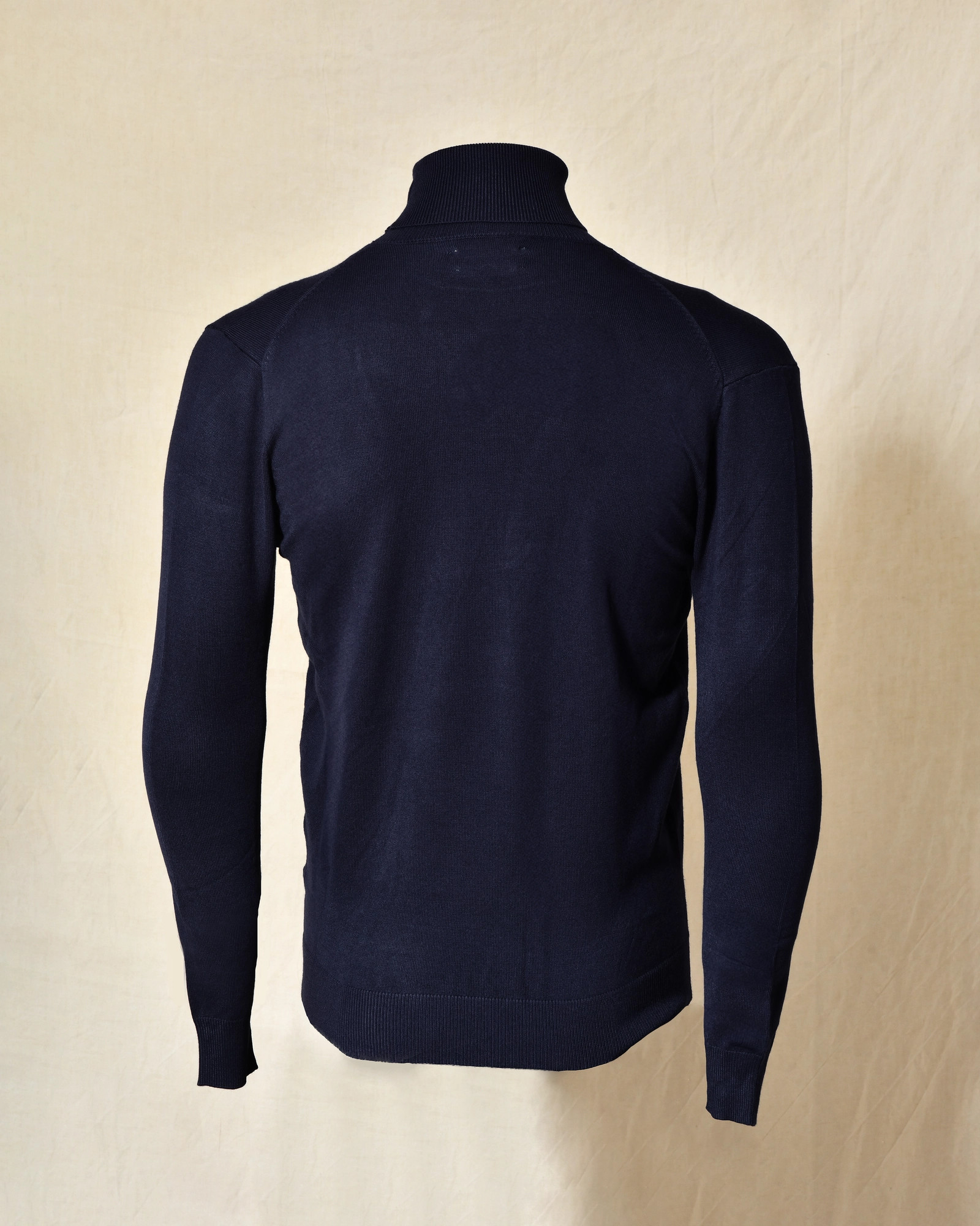 Pull en maille col roulé bleu marine Over-D