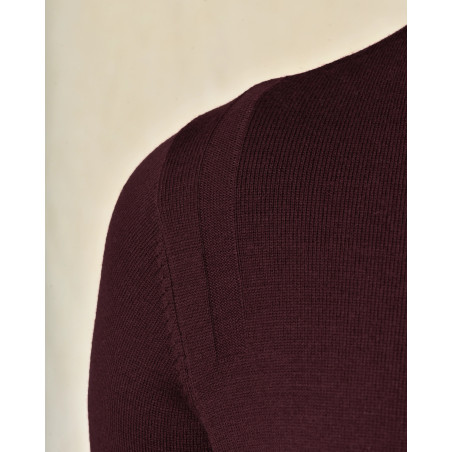 Pull en maille bordeaux à col montant Over-D