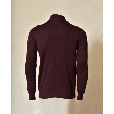 Pull en maille bordeaux à col montant Over-D