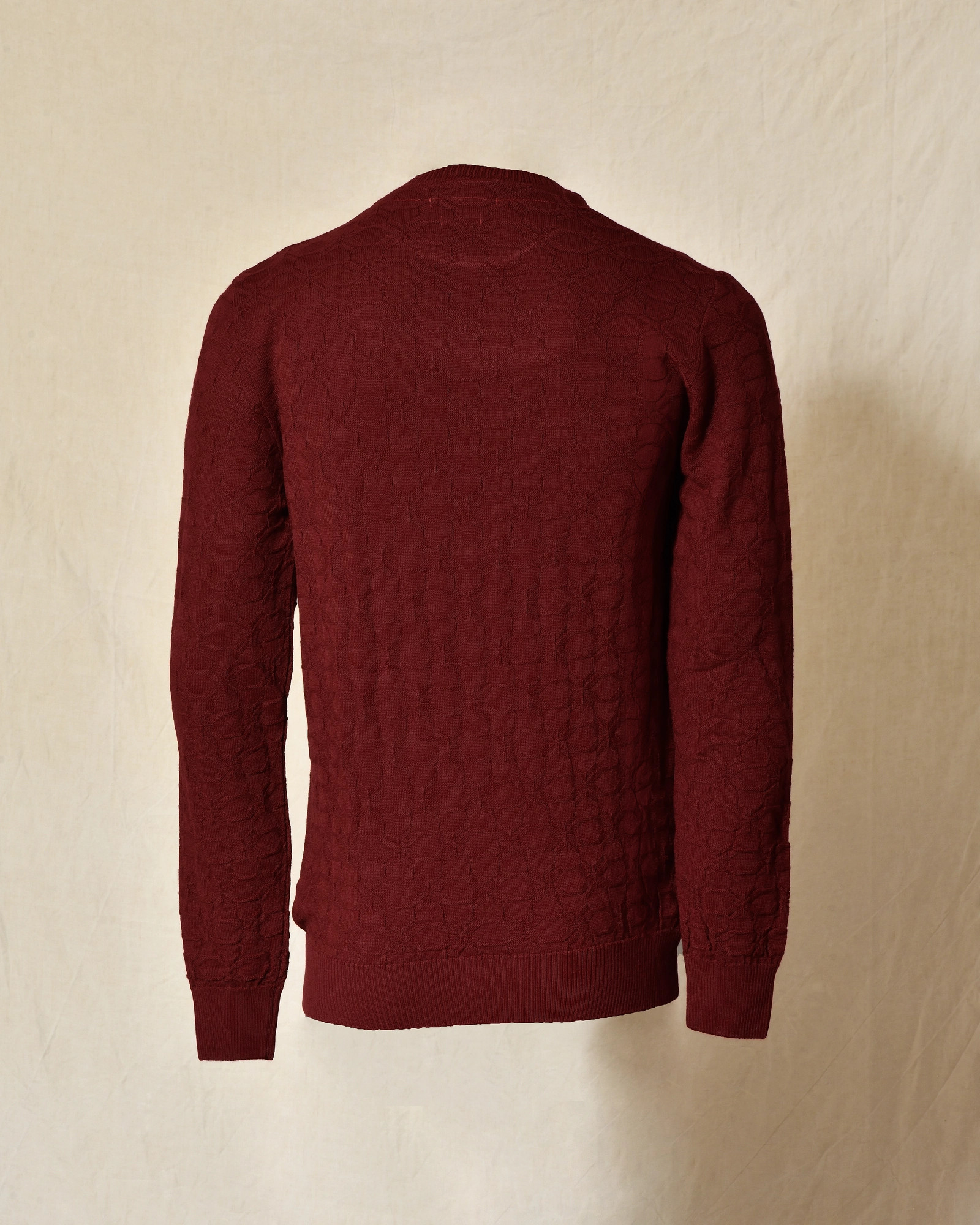 Pull en maille rouge foncé contrastant Over-D