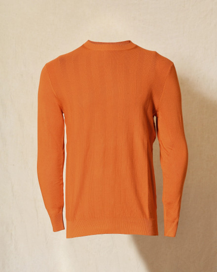 Pull en maille orange contrastant Over-D