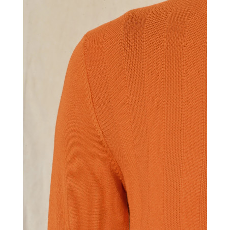 Pull en maille orange contrastant Over-D