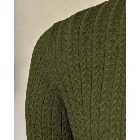 Pull en maille texturée kaki Over-D