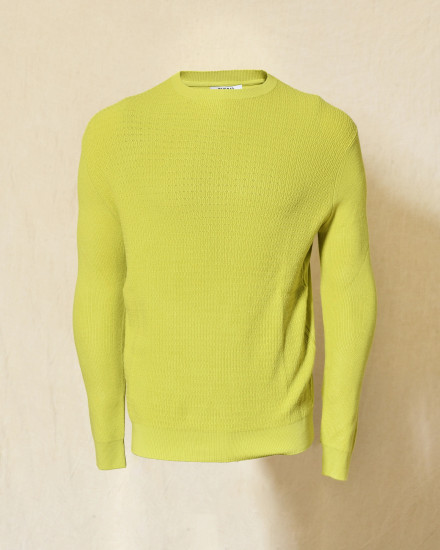 Pull en maille texturée vert Over-D