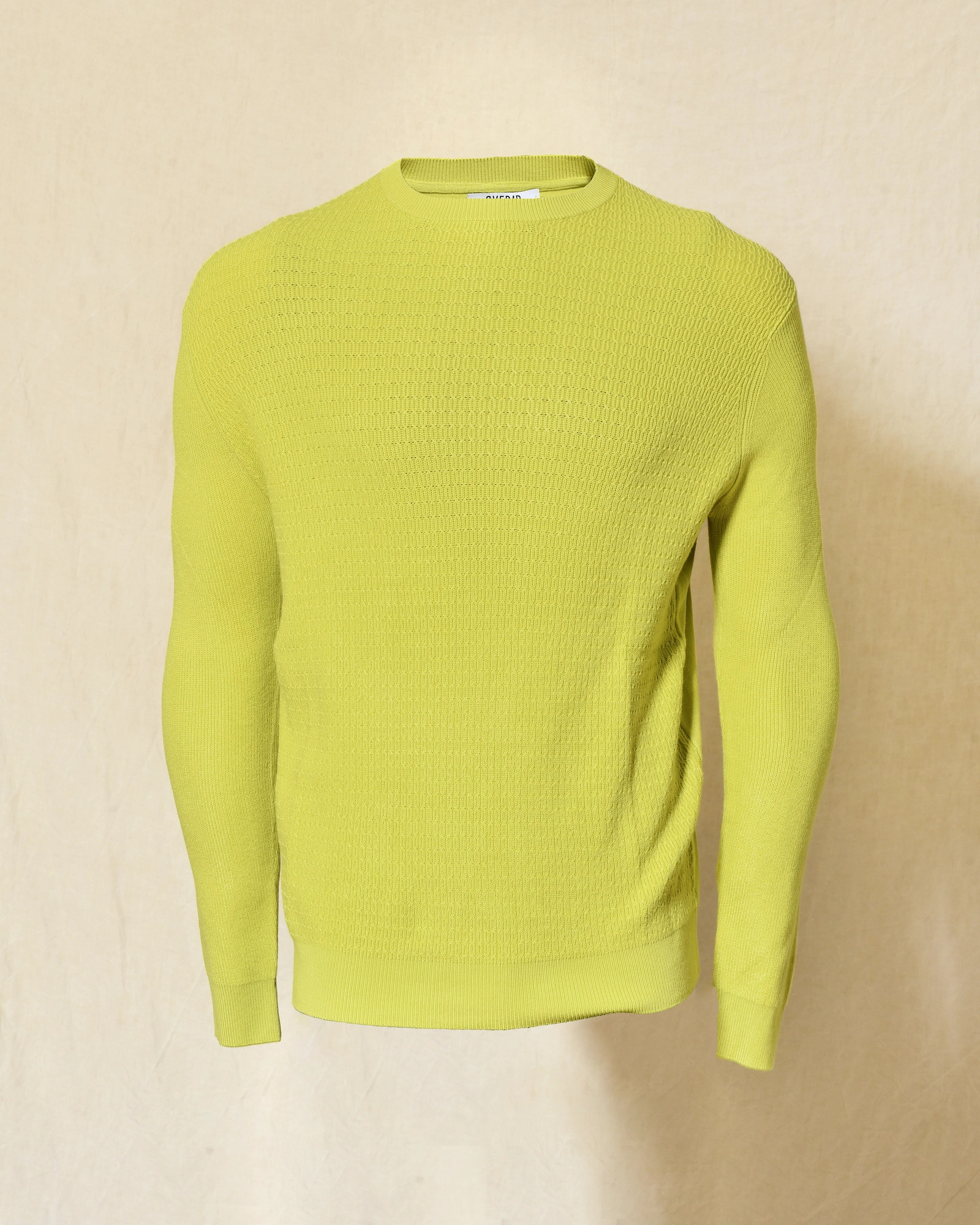 Pull en maille texturée vert Over-D