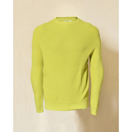 Pull en maille texturée vert Over-D