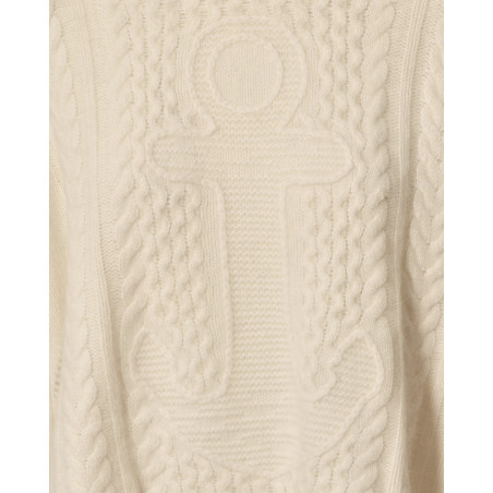 Pull en laine torsadée à col roulé écru Ma Petite Capsule